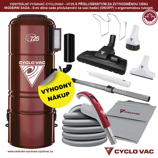 Centrální vysavač Cyclovac - H725 - Moderní sada