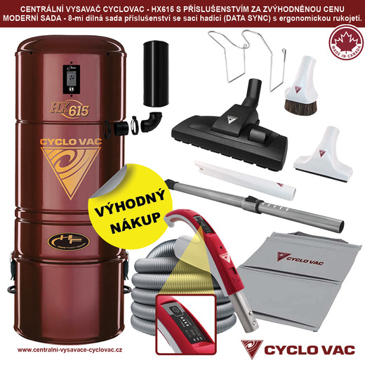 Centrální vysavač Cyclovac - HX615 - Moderní sada
