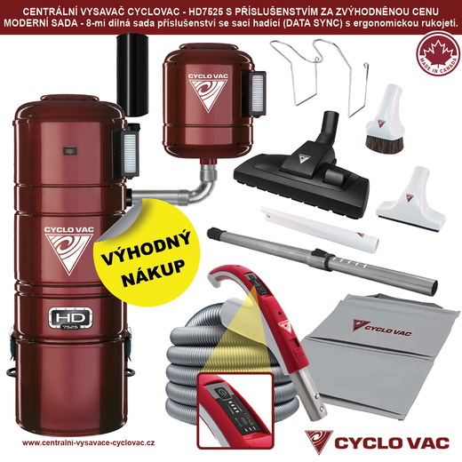Centrální vysavač Cyclovac - HD7525 - Moderní sada