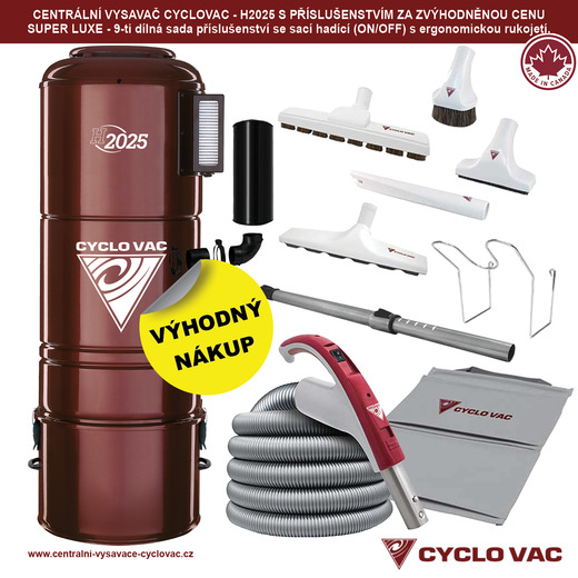Centrální vysavač Cyclovac - H2025 - Super luxe sada