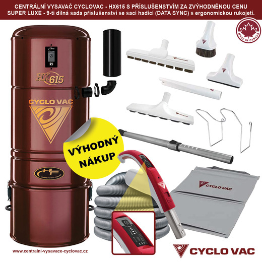 Centrální vysavač Cyclovac - HX615 - Super luxe sada