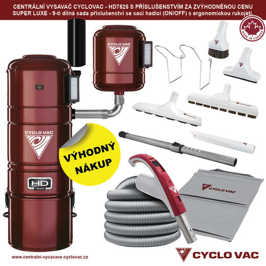Centrální vysavač Cyclovac - HD7525 - Super luxe sada