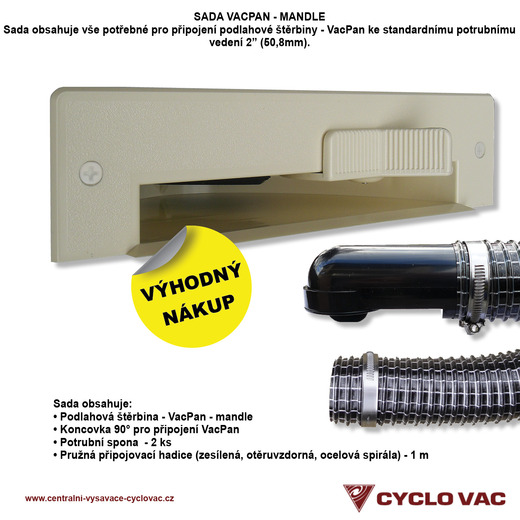 Podlahová štěrbina VacPan instalační komplet - Mandle