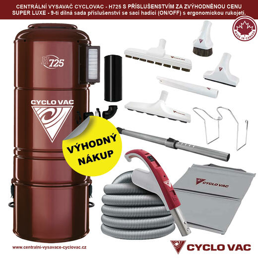 Centrální vysavač Cyclovac - H725 - Super luxe sada